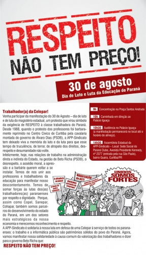 Dia de Luto e de Luta da Educação do Paraná Dia de Luto e de Luta da Educação do Paraná